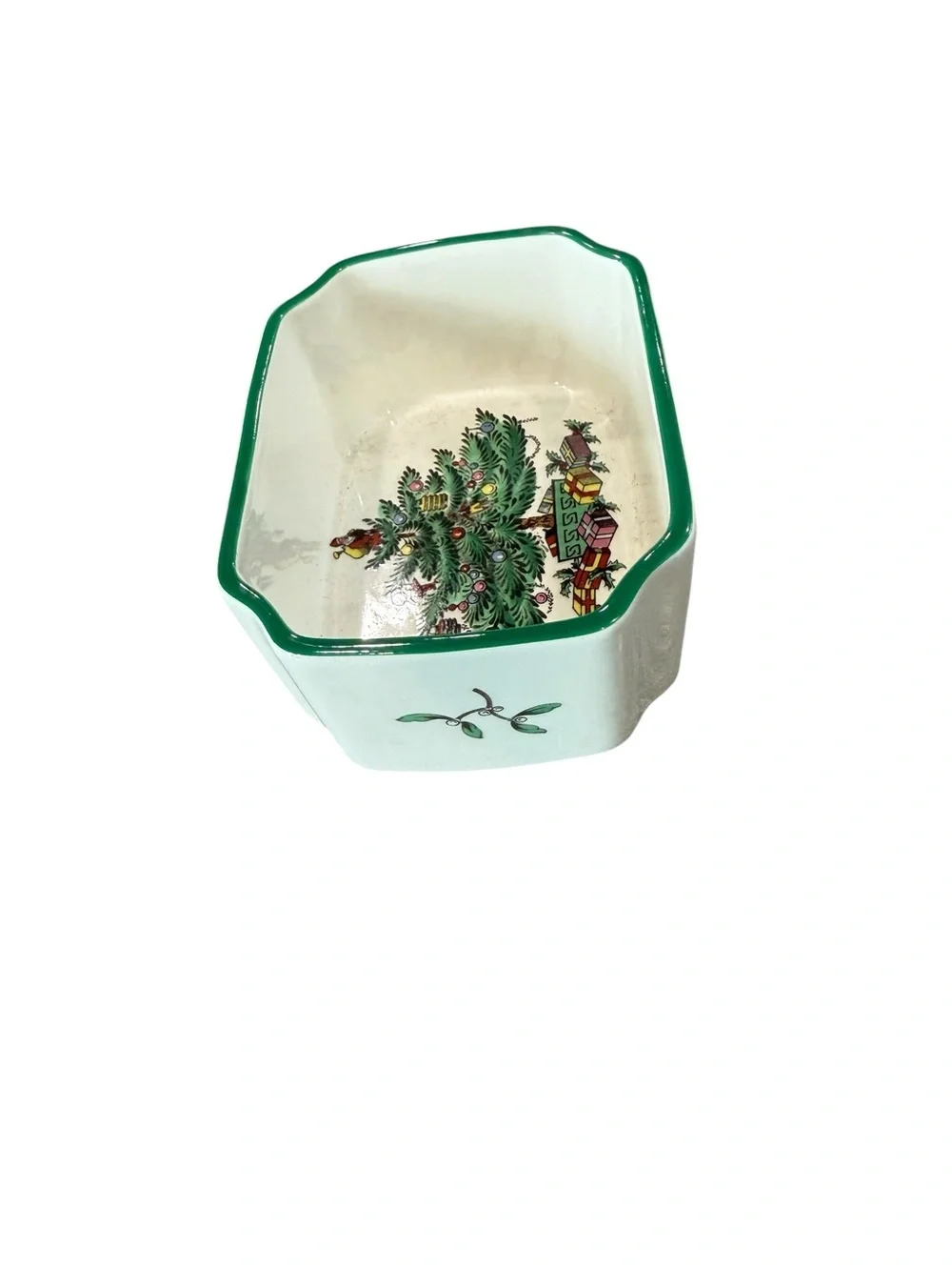 Spode Small Candy Nut or Sweetener Dish Made in England Christmas Tree  Pattern